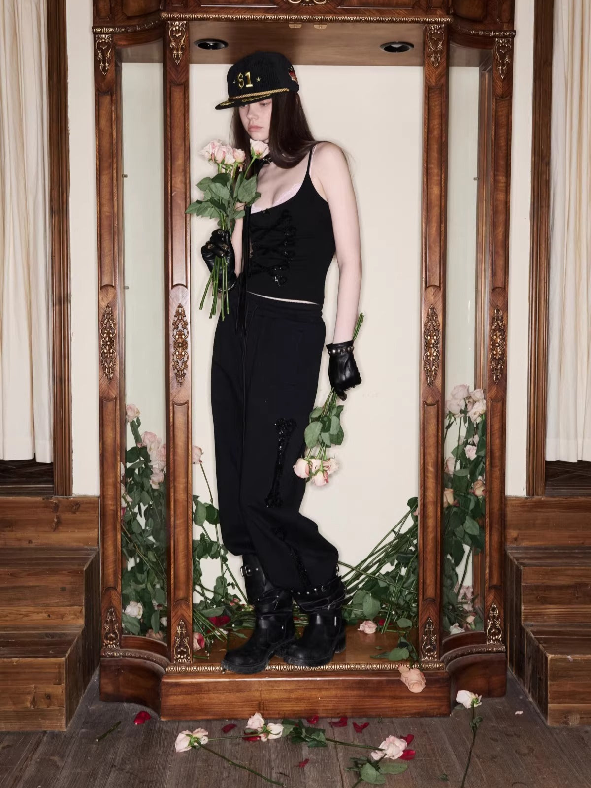 Stand-Collar Cropped Sweatshirt &amp; Jogger Set