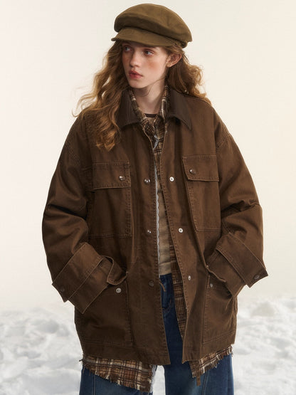 Duck Down Cinched-Waist Puffer Jacket