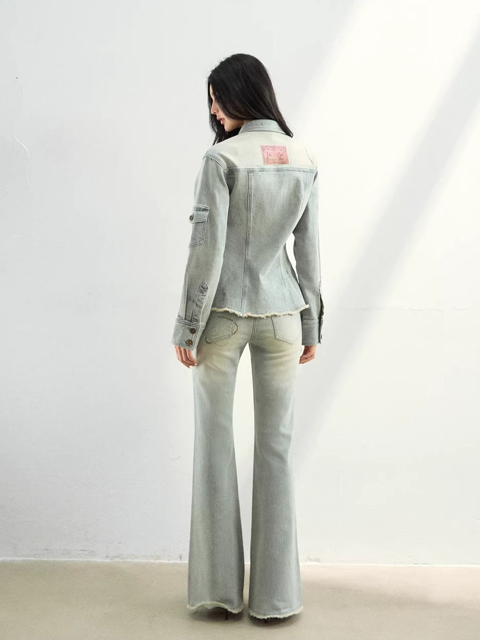 Washed Lightweight Stretch Denim Jacket