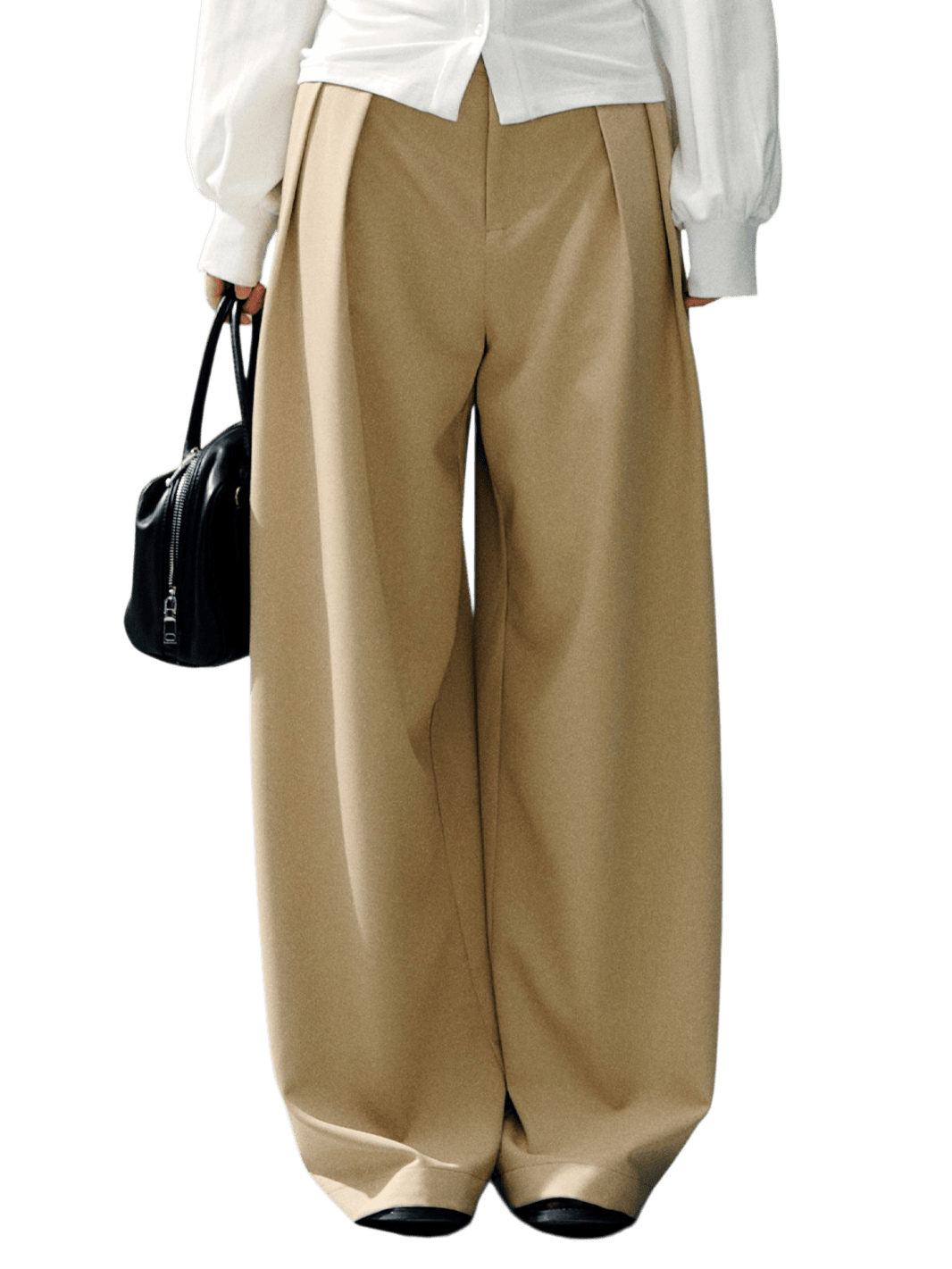 Detachable Lace-Trim Relaxed Tailored Trousers