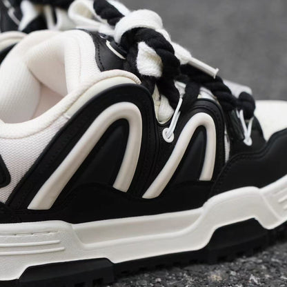 Black Panda Low-Top Casual Sneakers