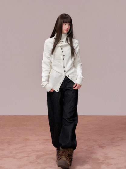 Double-Waist Vintage Wide-Leg Jeans