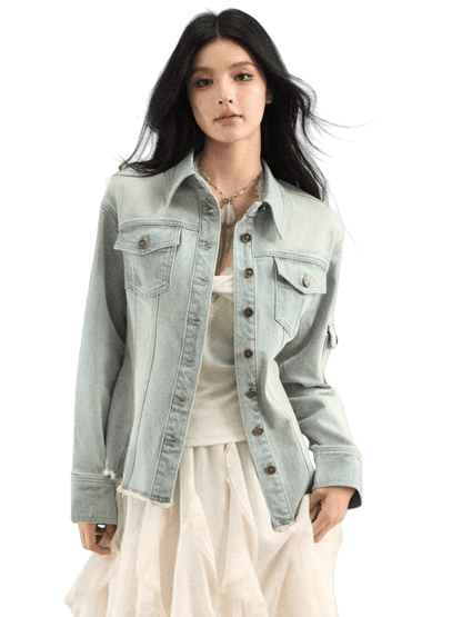 Washed Lightweight Stretch Denim Jacket