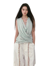 Small Floral Cowl Neck Sleeveless Vest - CHINASQUAD