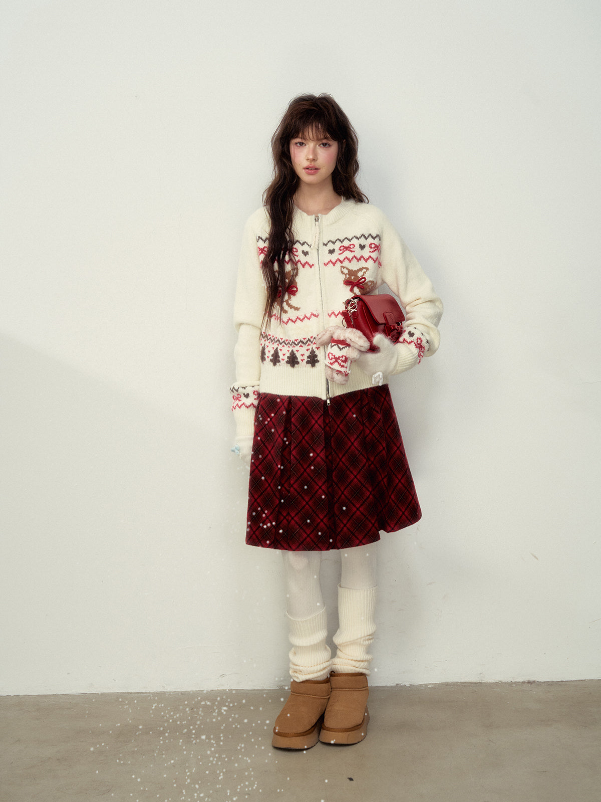 Fair Isle Deer Knit Cardigan