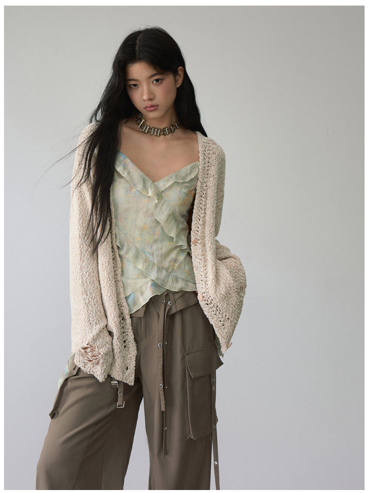 Loose Ripped Cardigan - CHINASQUAD
