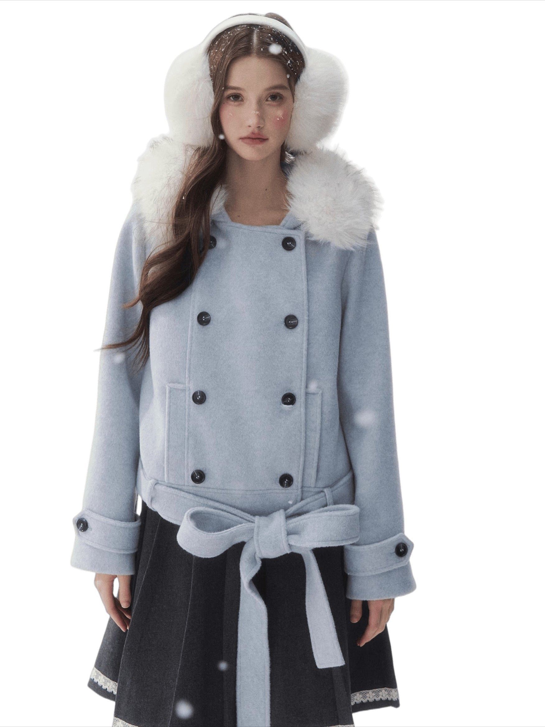 Vintage Double-Breasted Wool-Blend Jacket