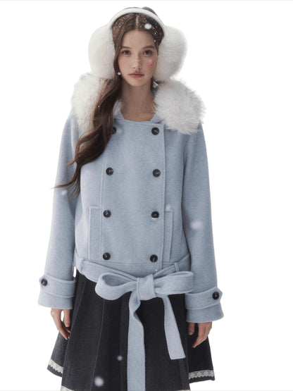 Vintage Double-Breasted Wool-Blend Jacket