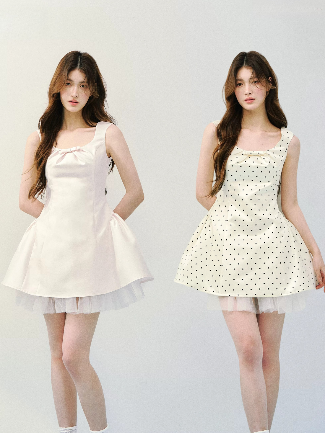 Blush Satin Princess Bubble Hem Dress