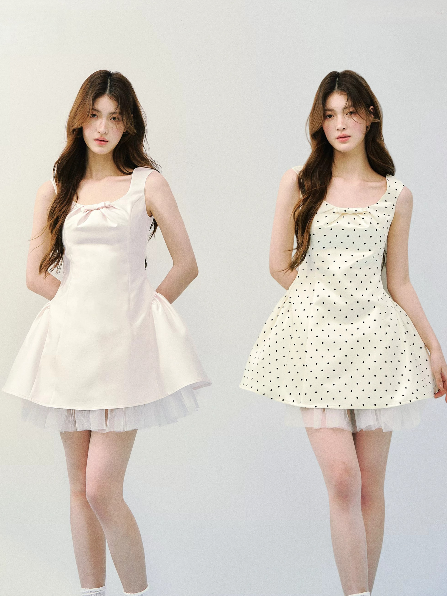 Blush Satin Princess Bubble Hem Dress
