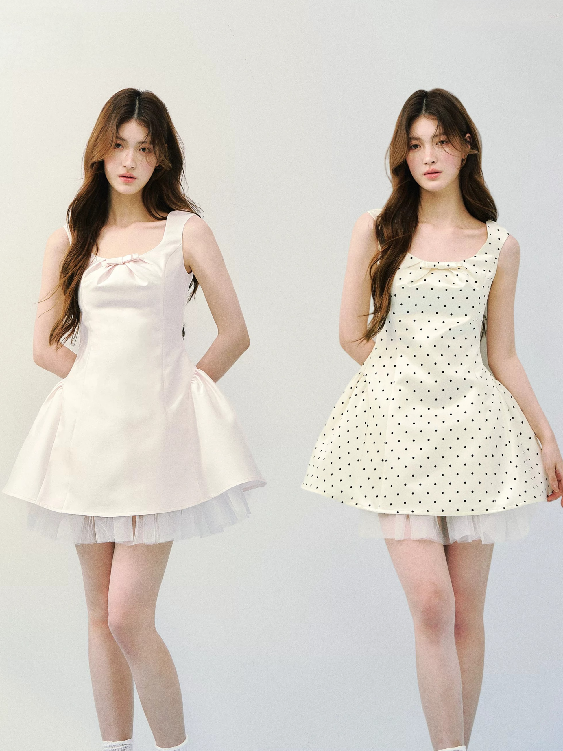 Blush Satin Princess Bubble Hem Dress