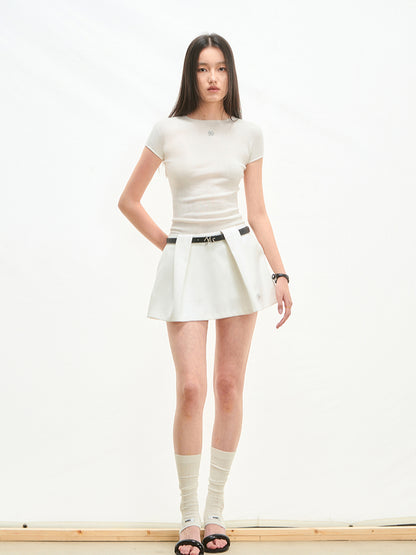 A-Line Short Pleated Skirt