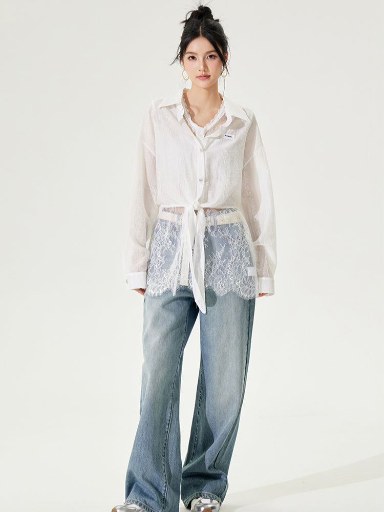 Lace Sunscreen Shirt Set - CHINASQUAD