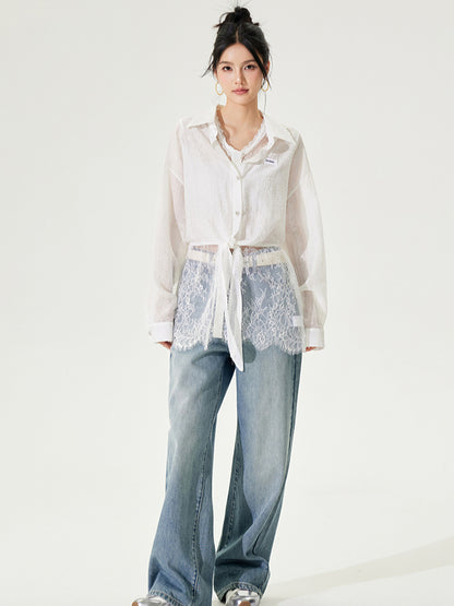 Lace Sunscreen Shirt Set - CHINASQUAD
