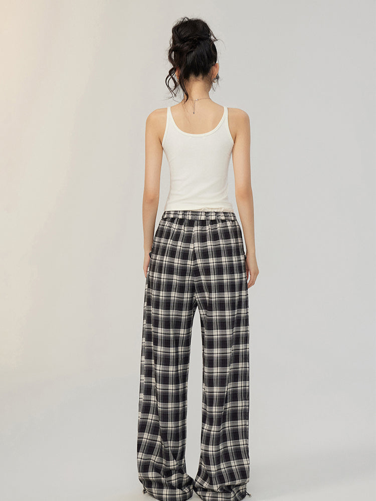 Fake Two-piece Lace Wide-leg Pants