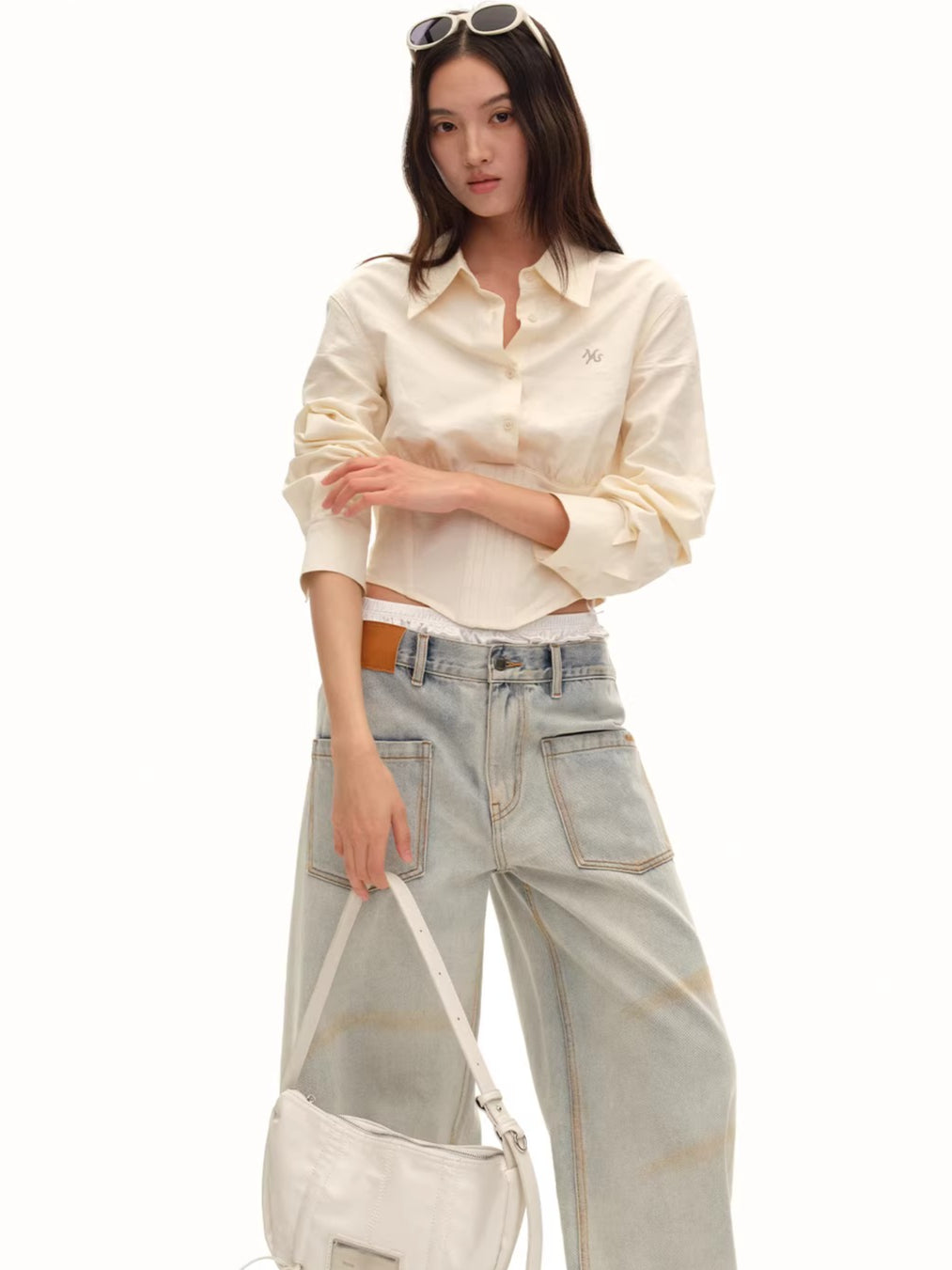 Rider Lyocell-Cotton Multiway Cropped Shirt