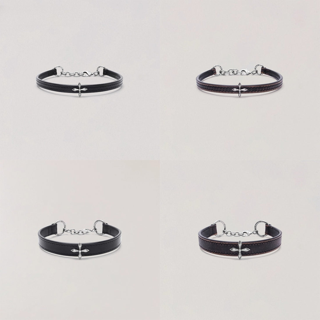Compass Badge Leather Choker