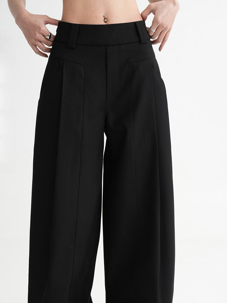 Relaxed Wide-Leg Tailored Trousers