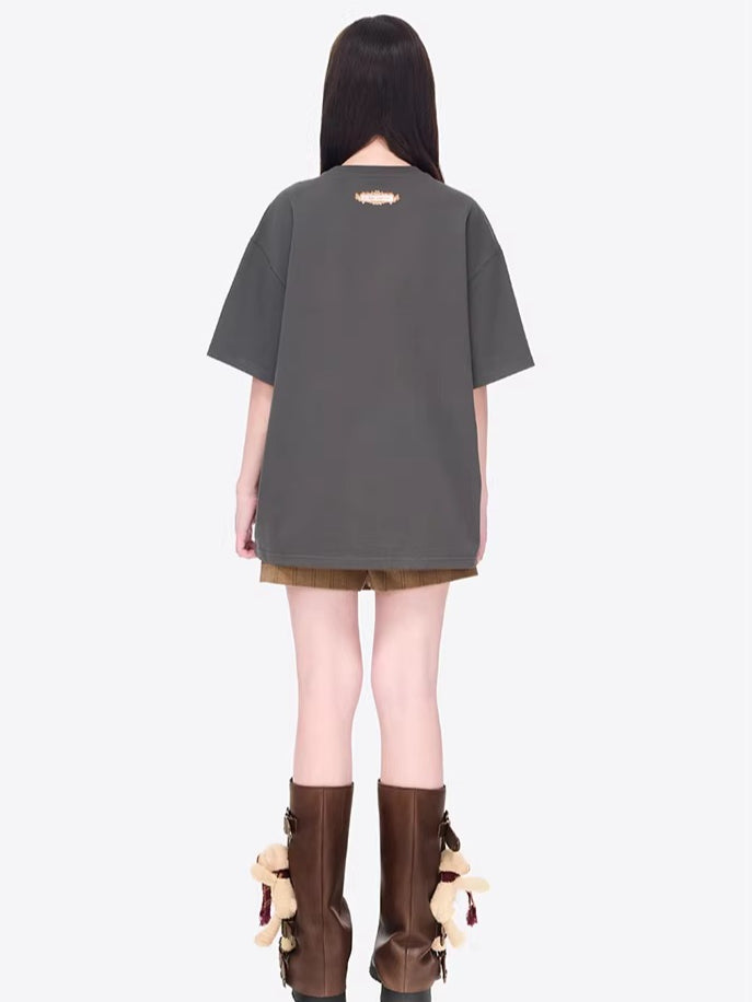 Tarot Bear Graphic Oversized T-Shirt