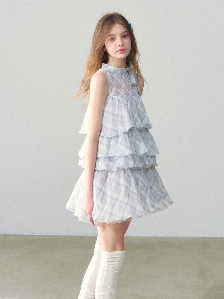 Purple Plaid Tulle Petticoat Skirt - CHINASQUAD