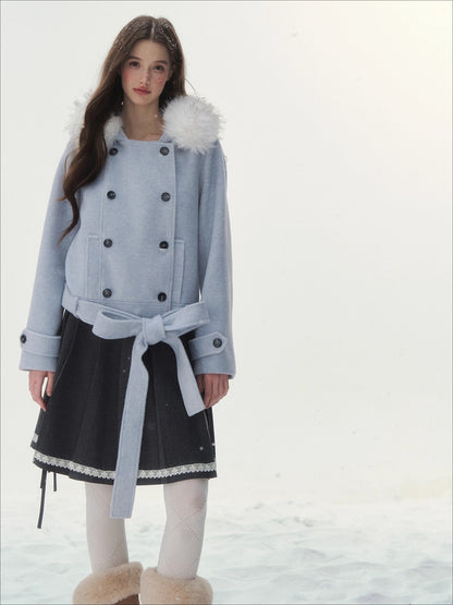 Vintage Double-Breasted Wool-Blend Jacket