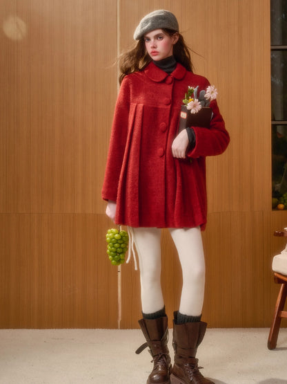 Little Red Hood Winter Knit Cape