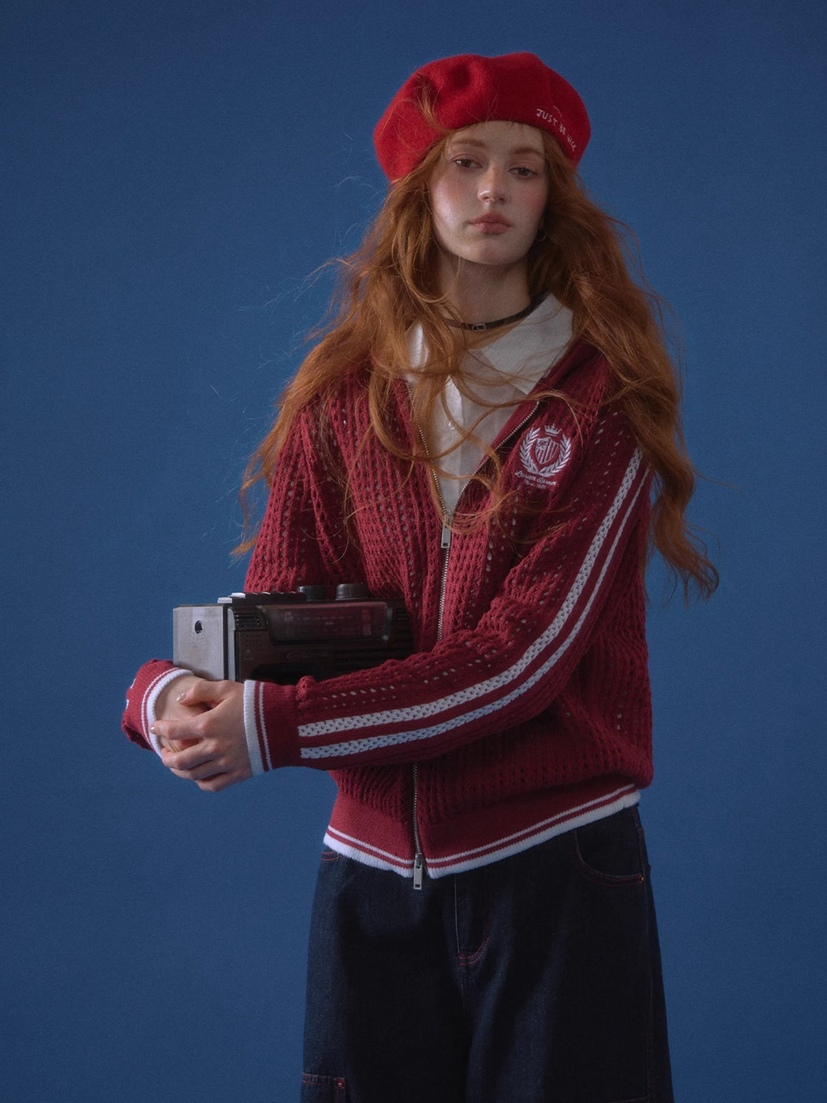 Varsity Embroidered Knit Hoodie