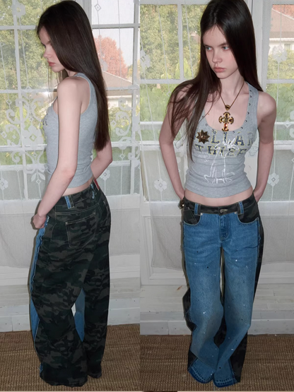 Vintage Graphic U-Neck Ribbed Tank