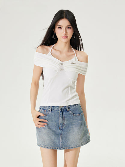 One-shoulder Tie-neck Top - CHINASQUAD