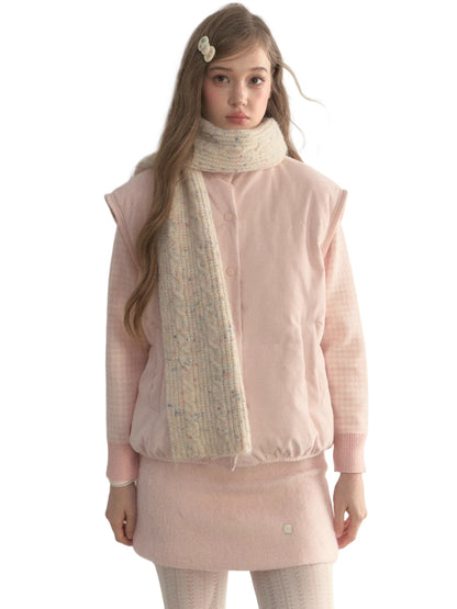 Twist-Knit Speckled Vintage Long Warm Style Wool Scarf