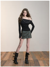 Double-Chain Asymmetric Long-Sleeve T-Shirt - CHINASQUAD