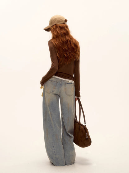 Asgony Retro Contrast Lettering Baseball Cap