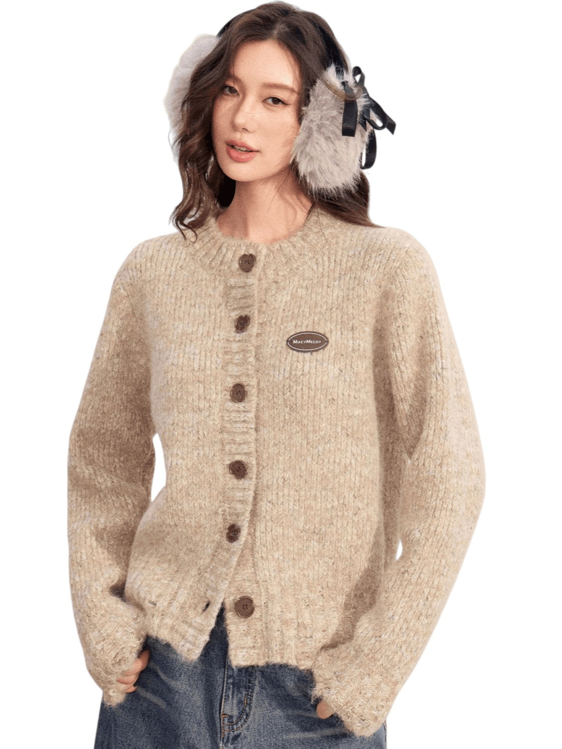 Chunky-Knit Wool-Blend Winter Cardigan