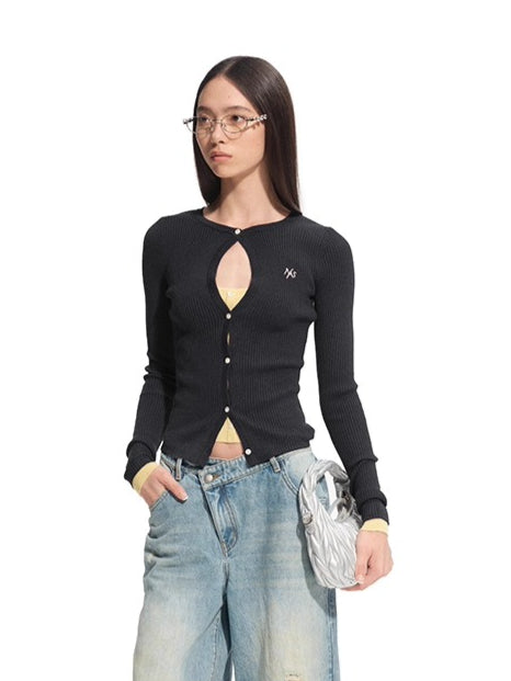 Fake Two-Piece Perth Knit Cardigan