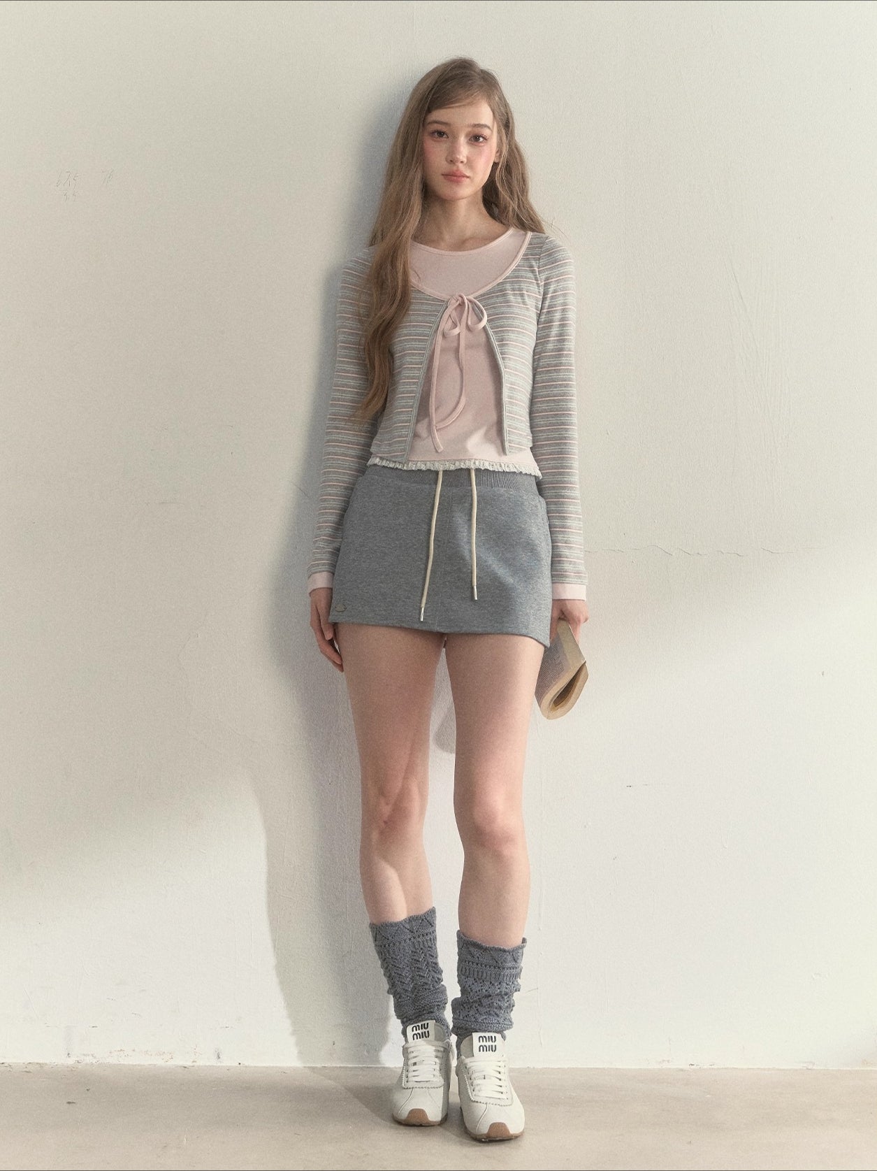 Striped &amp; Floral Design Layered Contrast Blouse