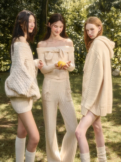 Snow Yarn Wool Chunky Knit Cardigan