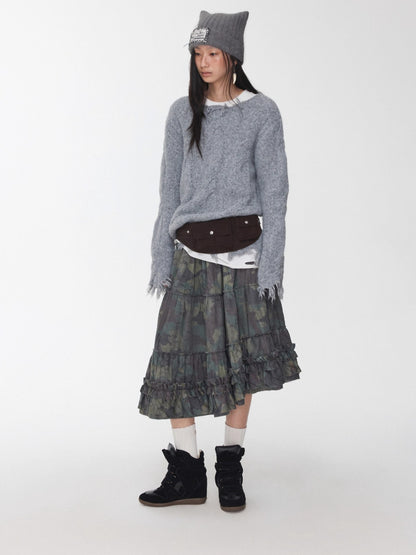 Wool-Blend Textured Oversize Sweater
