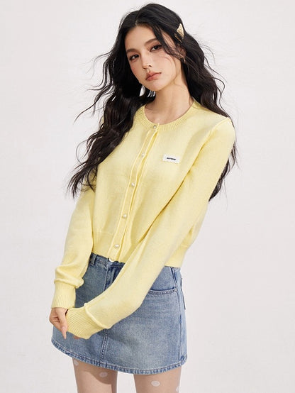 Rolled-Edge Knit Cardigan