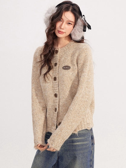 Chunky-Knit Wool-Blend Winter Cardigan