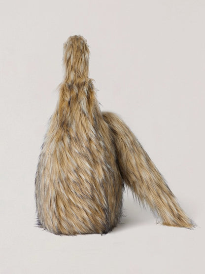 Cross Relic Faux Fur Stone Bag