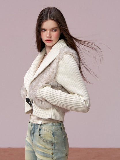 Heavyweight Knit Cropped Jacket