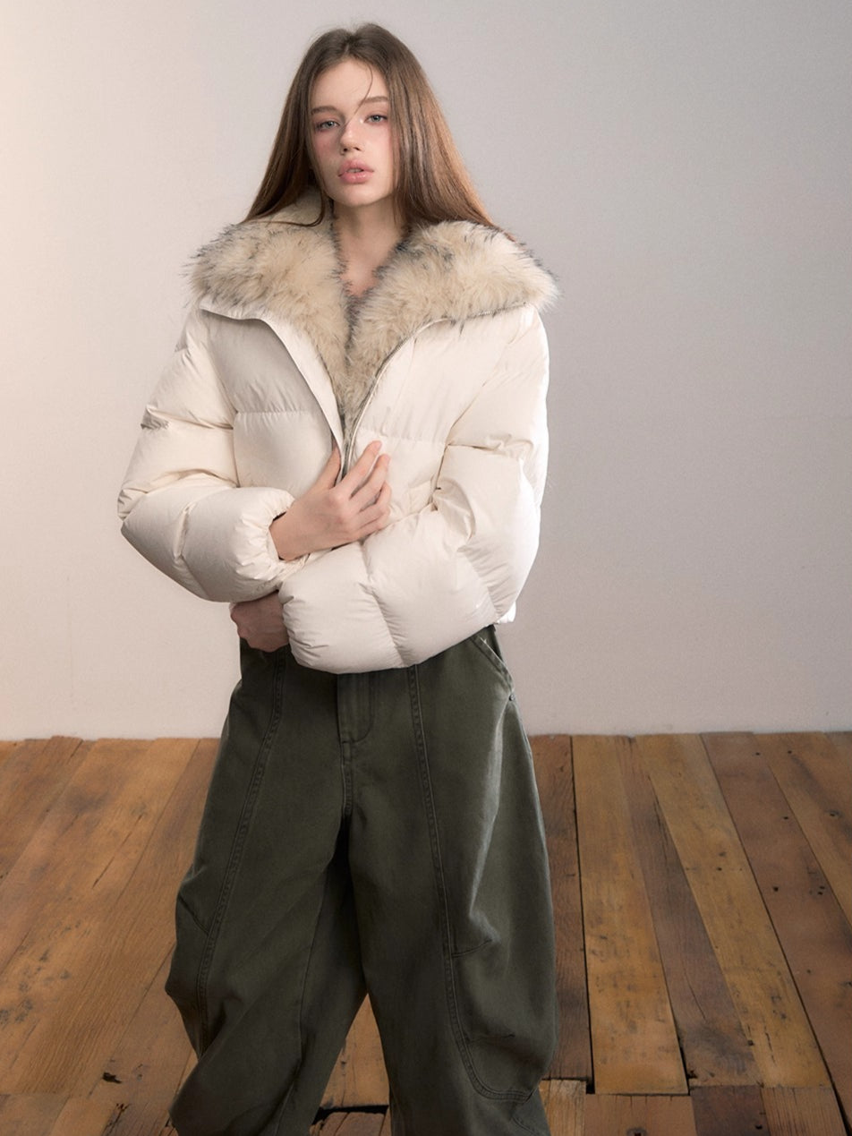 Detachable Faux Fur Collar Down Jacket