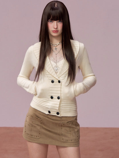 Minimalist Wool-Blend Knit Cardigan