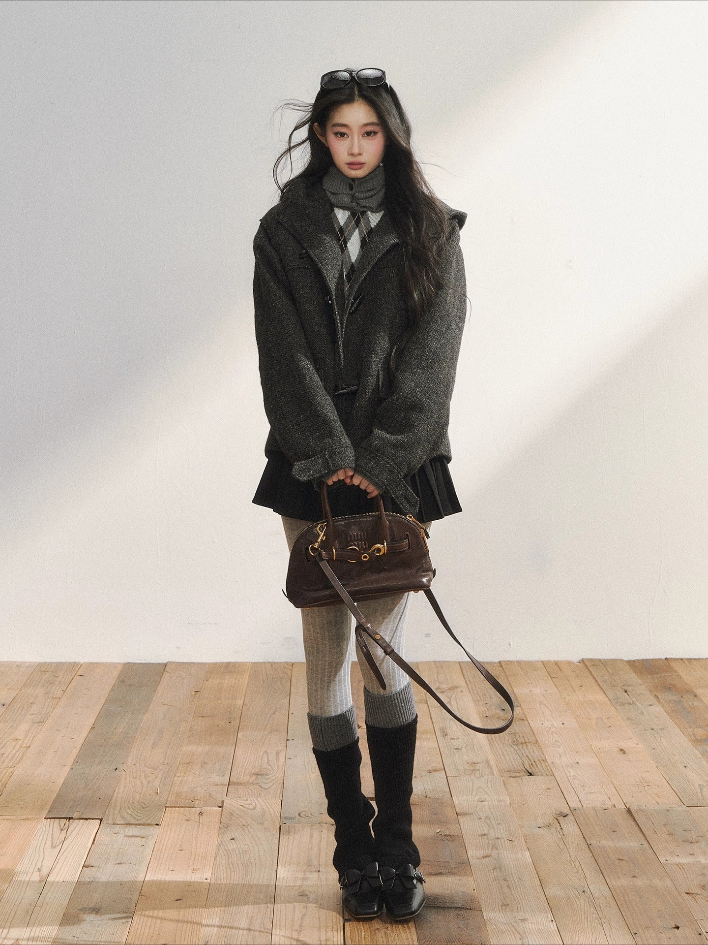 Two-Tone Wool Duffle Jacket