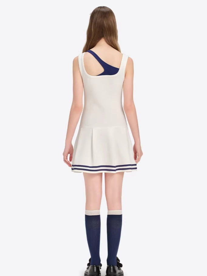 Cutout Pleated Cami Dress