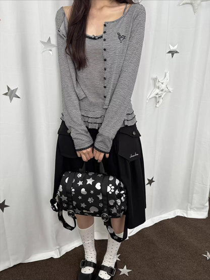 Silver-Stamped Matte Square Backpack