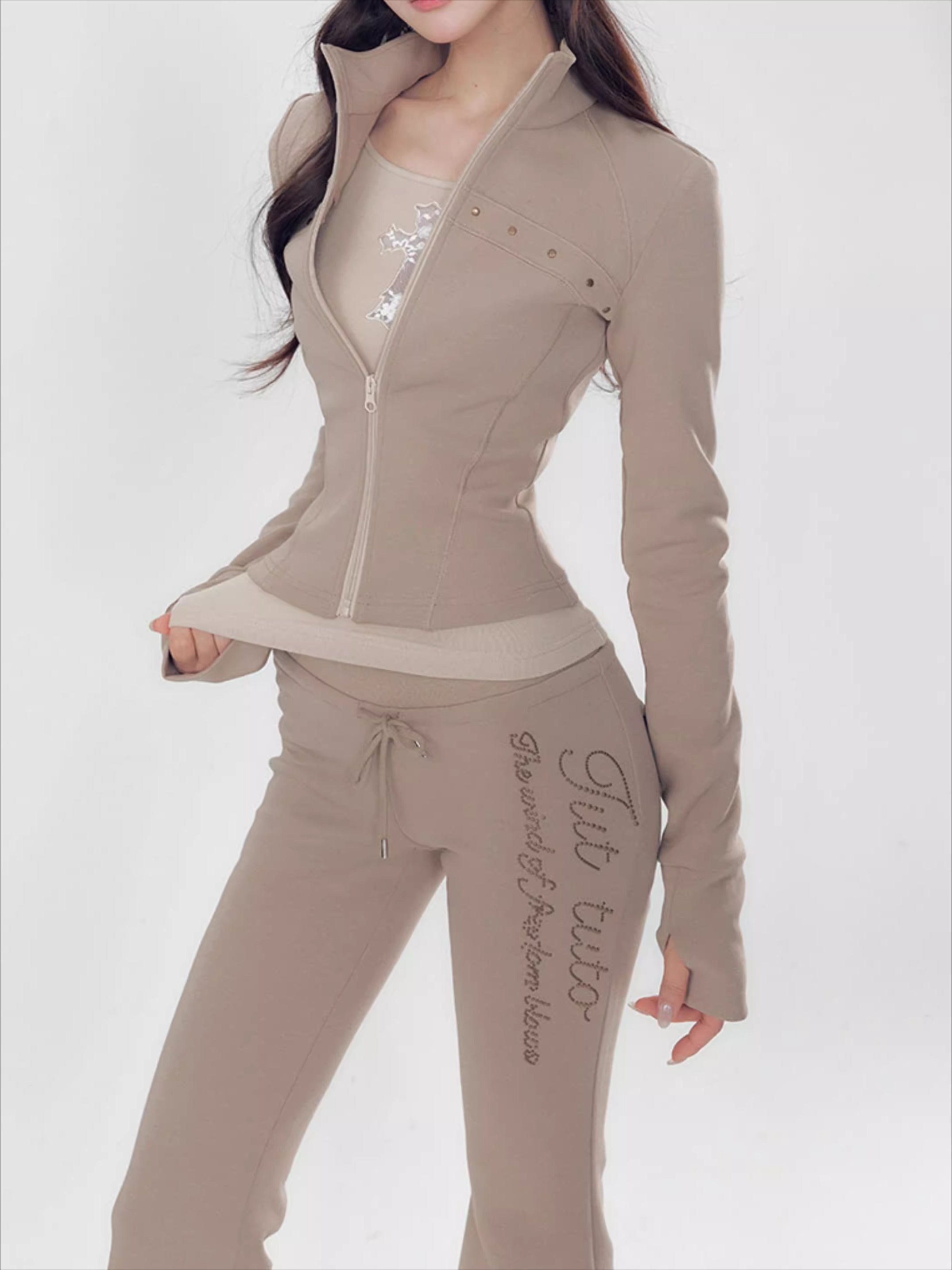 Pink Luxe Yoga Tracksuit Set