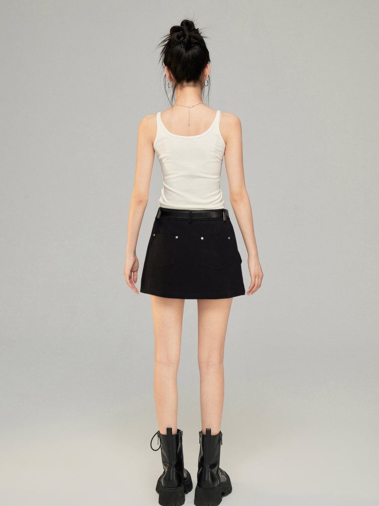 High Waist Versatile Cargo Skirt