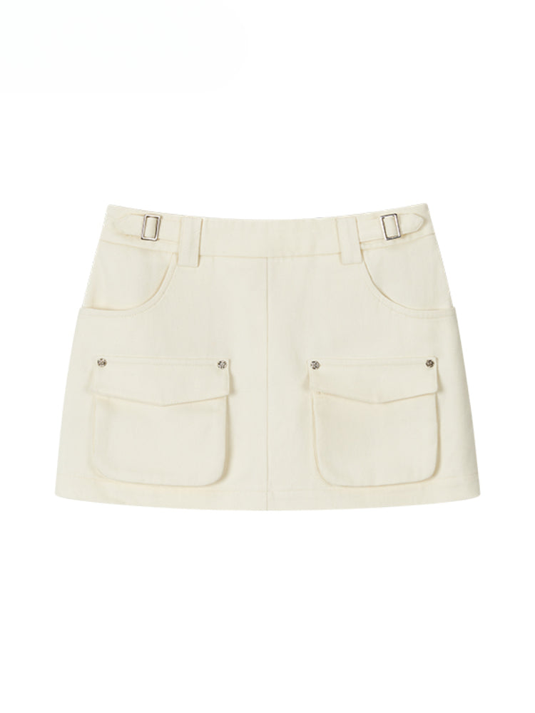 Casual Pocket A-Line Skirt