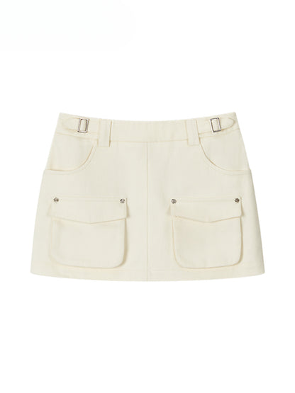 Casual Pocket A-Line Skirt
